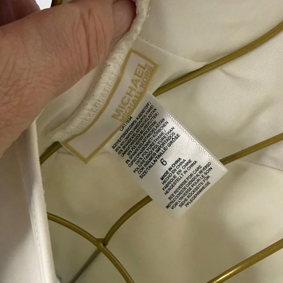 Michael Kors White Ruched V-Neck Halter One Piece Swimsuit - 6 - Picture 11 of 16